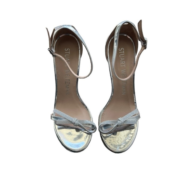 Stuart Weitzman - Nudist Bow 75 Heeled Strappy Sandal Sz 7 - Picture 3 of 12